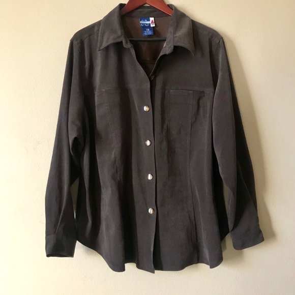 Vintage VENEZIA JEANS Faux Suede Lightweight Brown Jacket - Picture 1 of 8